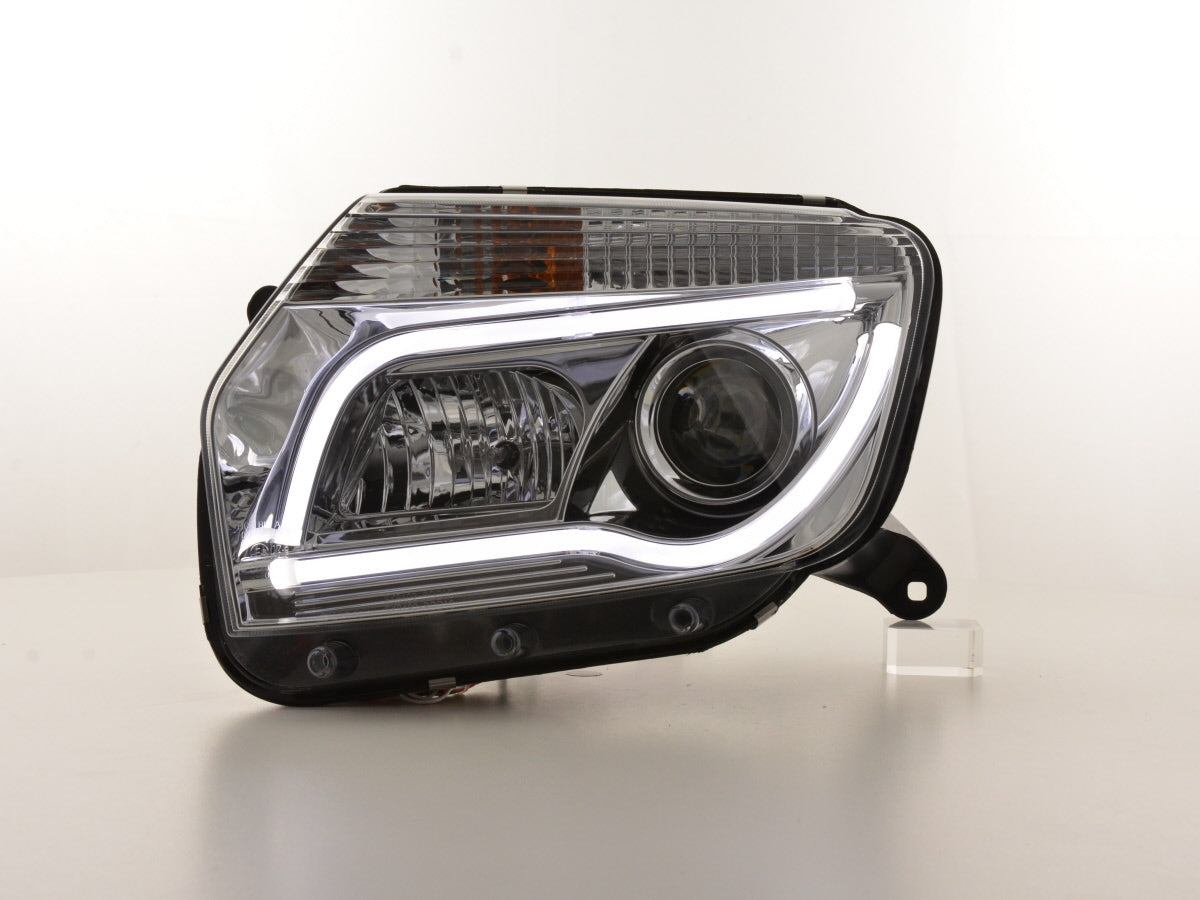 Scheinwerfer Set Daylight LED TFL-Optik Dacia Duster 10-13 chrom Scheinwerfer Set Daylight LED TFL-Optik Dacia Duster 10-13 chrom